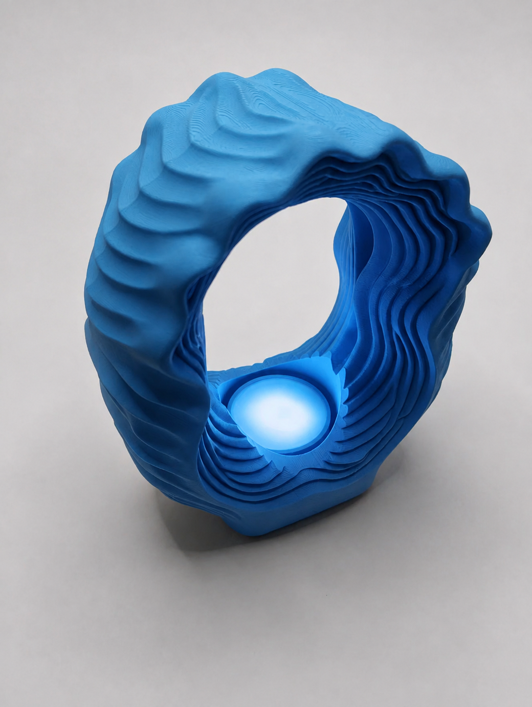 Ocean Wave 3D Printed LED Lamp – Modern Ambient Light Home Decoration